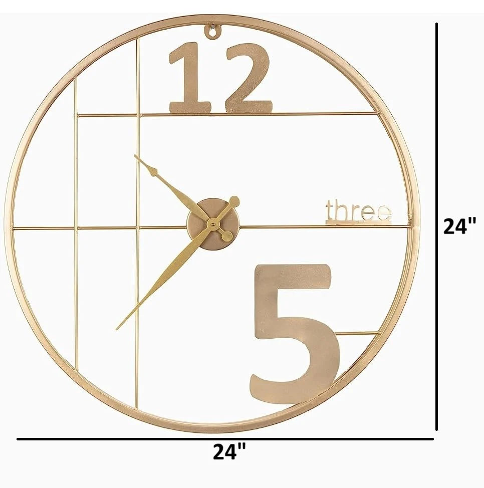 Charismatic Gold Metal Wall Clock