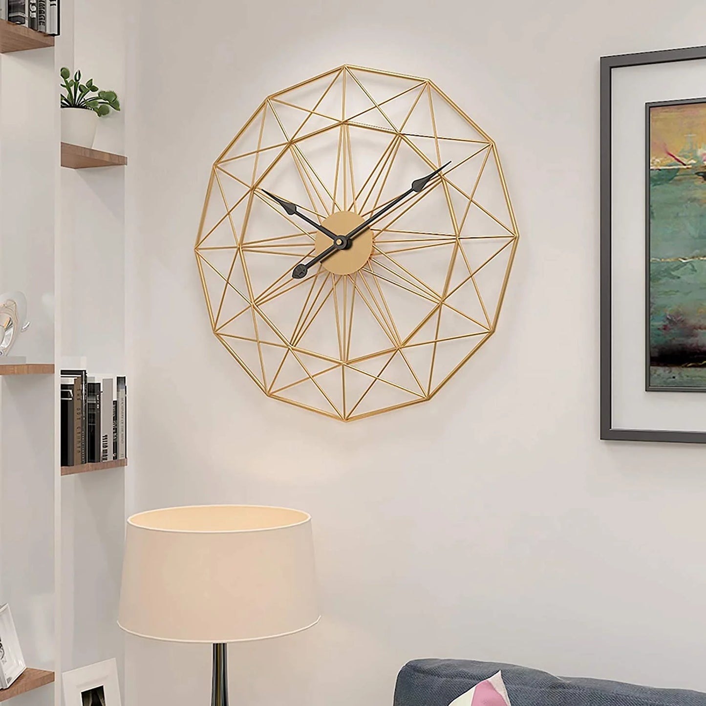 Abstraction Golden Wall Clock