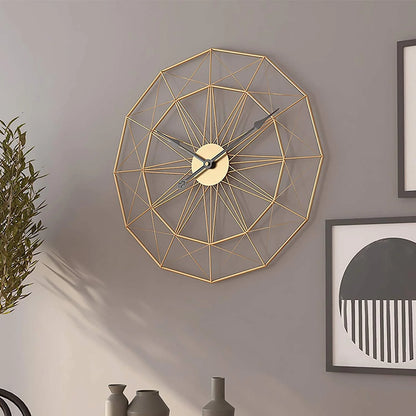 Abstraction Golden Wall Clock