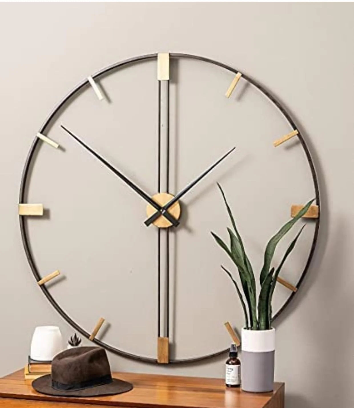 Simplistic Black Metal Wall Clock