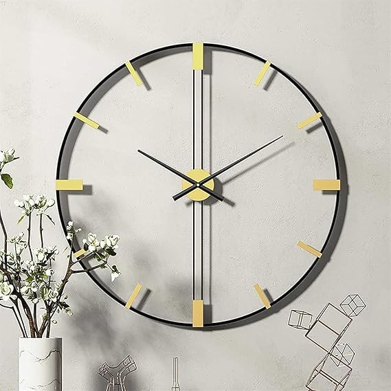 Simplistic Black Metal Wall Clock