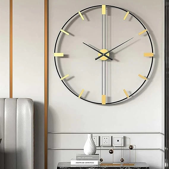 Simplistic Black Metal Wall Clock