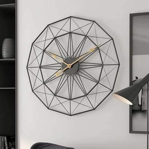 Black Metal Abstract Wall Clock