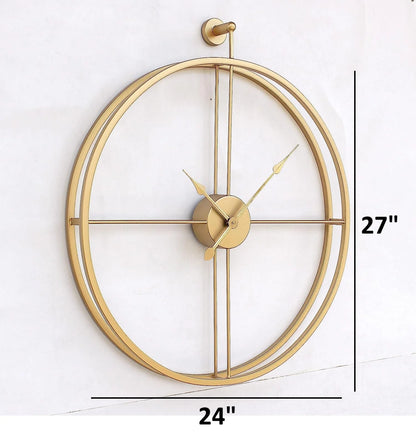 Gold Round Double Ring Minimalist Wall Clock