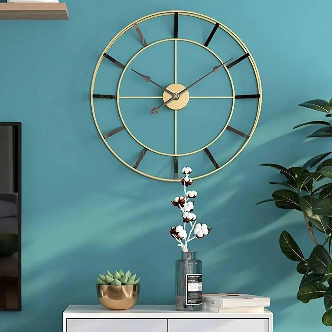 Minimalist Double Ring Metal Wall Clock