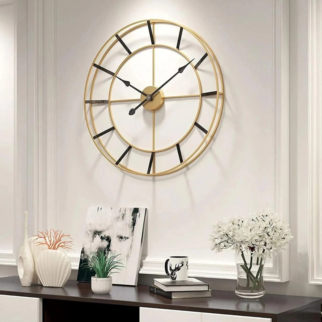 Minimalist Double Ring Metal Wall Clock