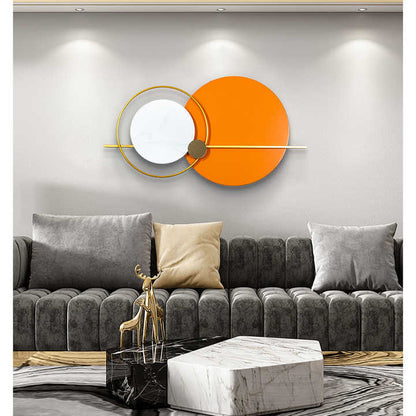 Premium White Orange Plates Metal Wall Art