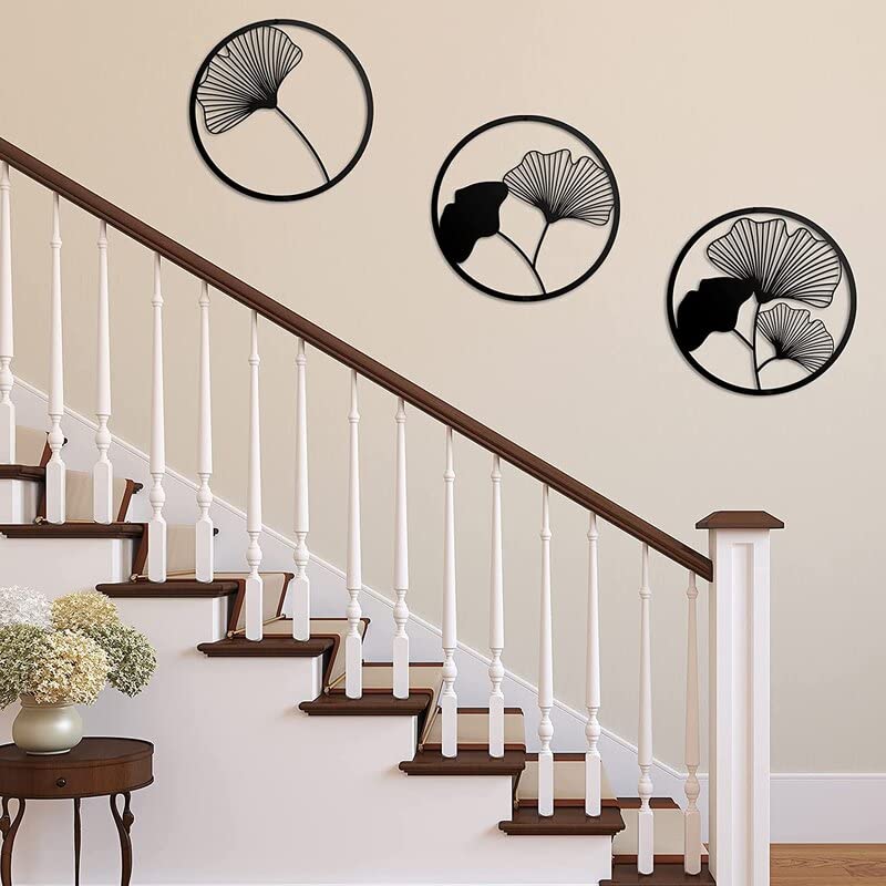 Black Leaves Set Of 3 Wall Art