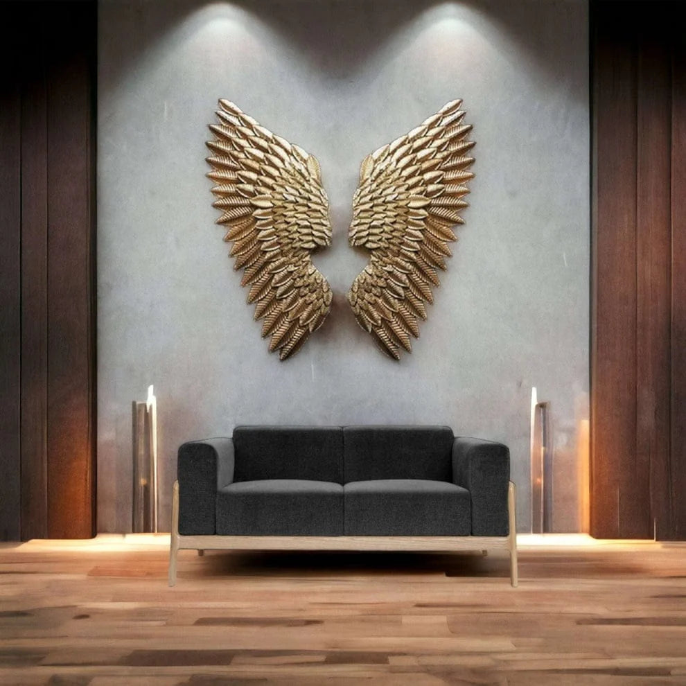 Gold Metal Wing Metal Wall Art