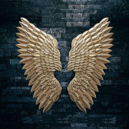 Gold Metal Wing Metal Wall Art