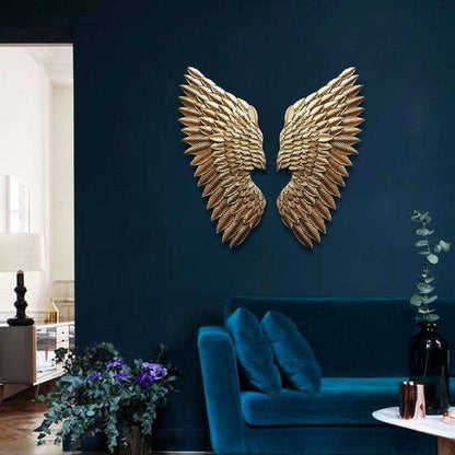 Gold Metal Wing Metal Wall Art