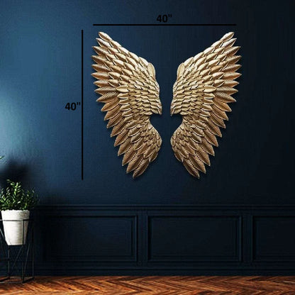 Gold Metal Wing Metal Wall Art