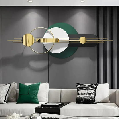 Geometric Elegance of Circles and Ring Metal Wall Art