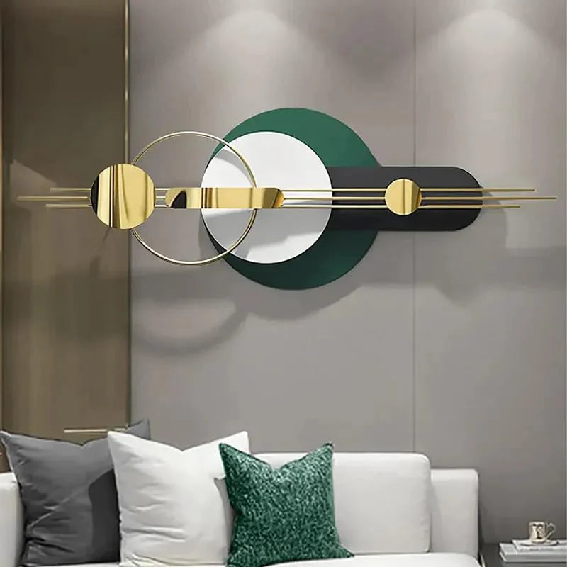 Geometric Elegance of Circles and Ring Metal Wall Art