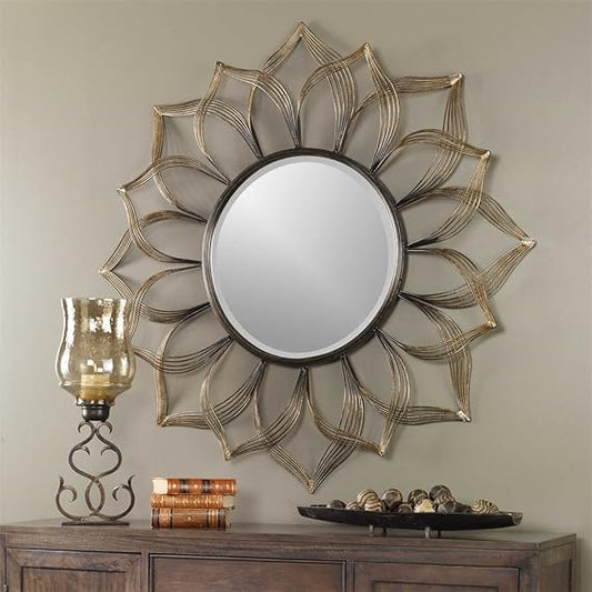 Metal Sunflower Wall Mirror