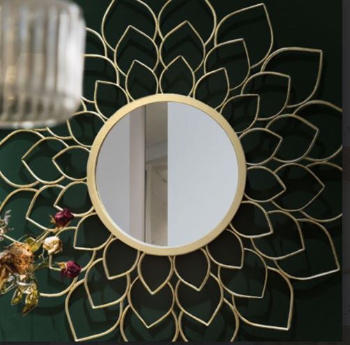 The Big Lotus Dipped Circular Wall Mirror