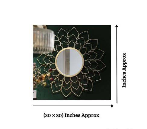 The Big Lotus Dipped Circular Wall Mirror