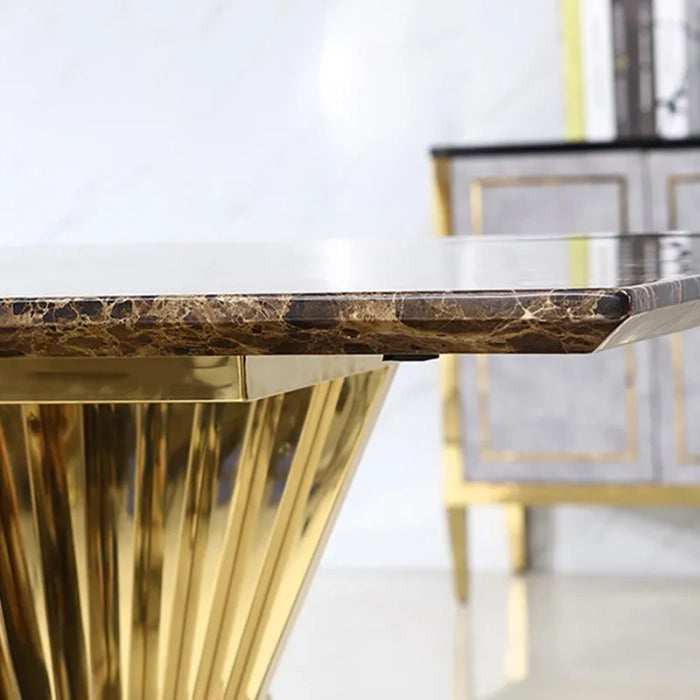 Noble Black Marble Dining Table – side view