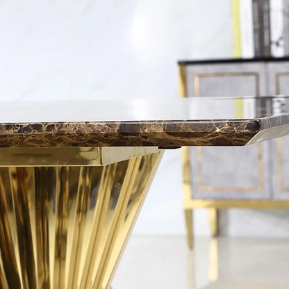 Noble Black Marble Dining Table – side view