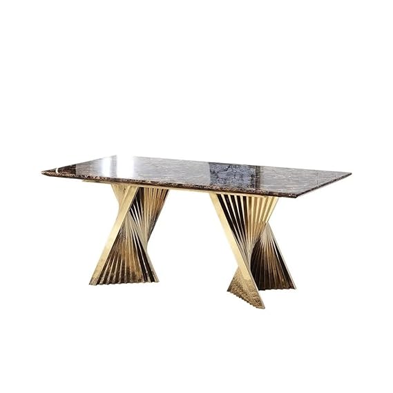 Noble Black Marble Dining Table – full view
