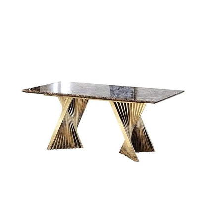 Noble Black Marble Dining Table – full view