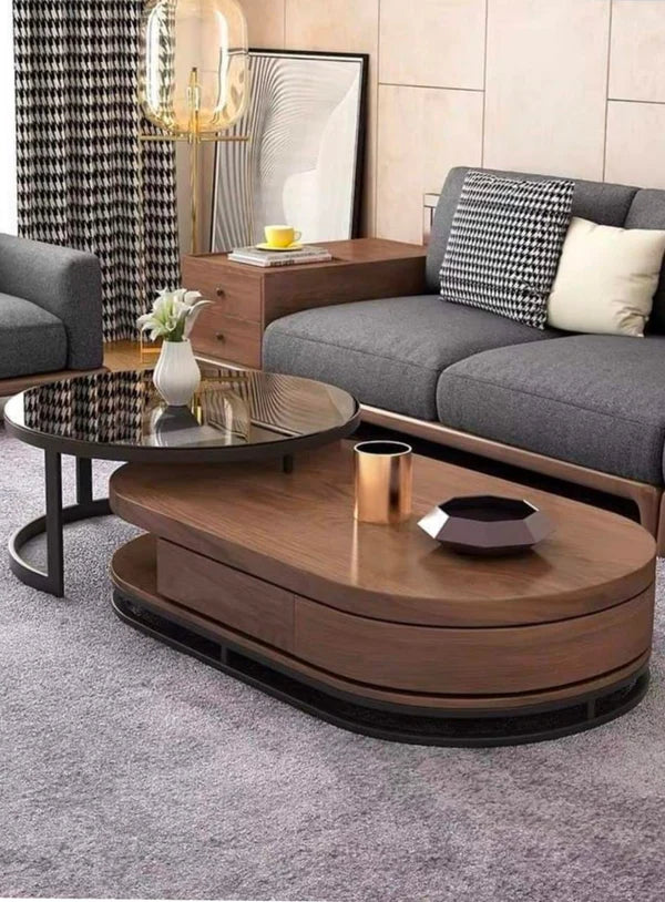 Luxurious Oval Wooden Centre Table