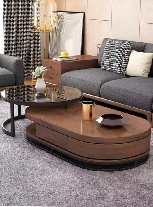 Luxurious Oval Wooden Centre Table