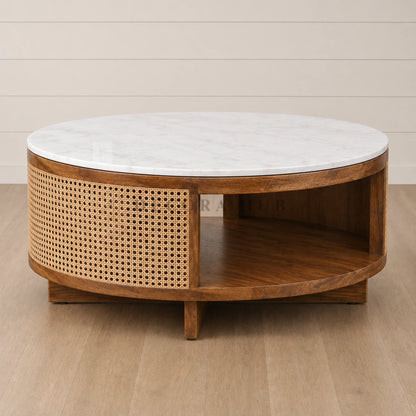 Oakmere Marble Coffee Table - Wooden Centre Tables