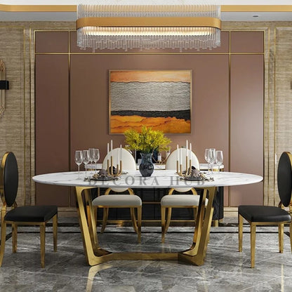 Oval Shape Top Luxurious Dining Table – another angle