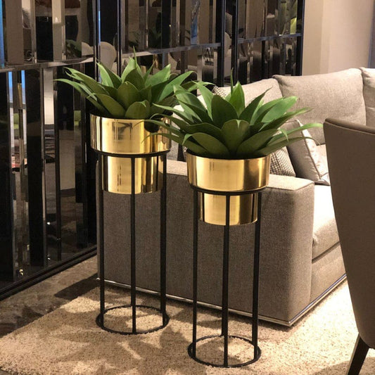 Luxurious Golden Indoor Planter