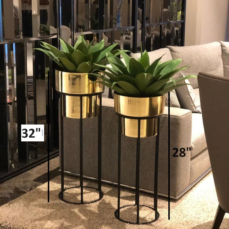 Luxurious Golden Indoor Planter