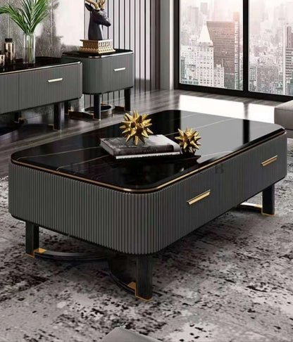 Rectangular Marble top Centre Table for Living Room - DecoraHub