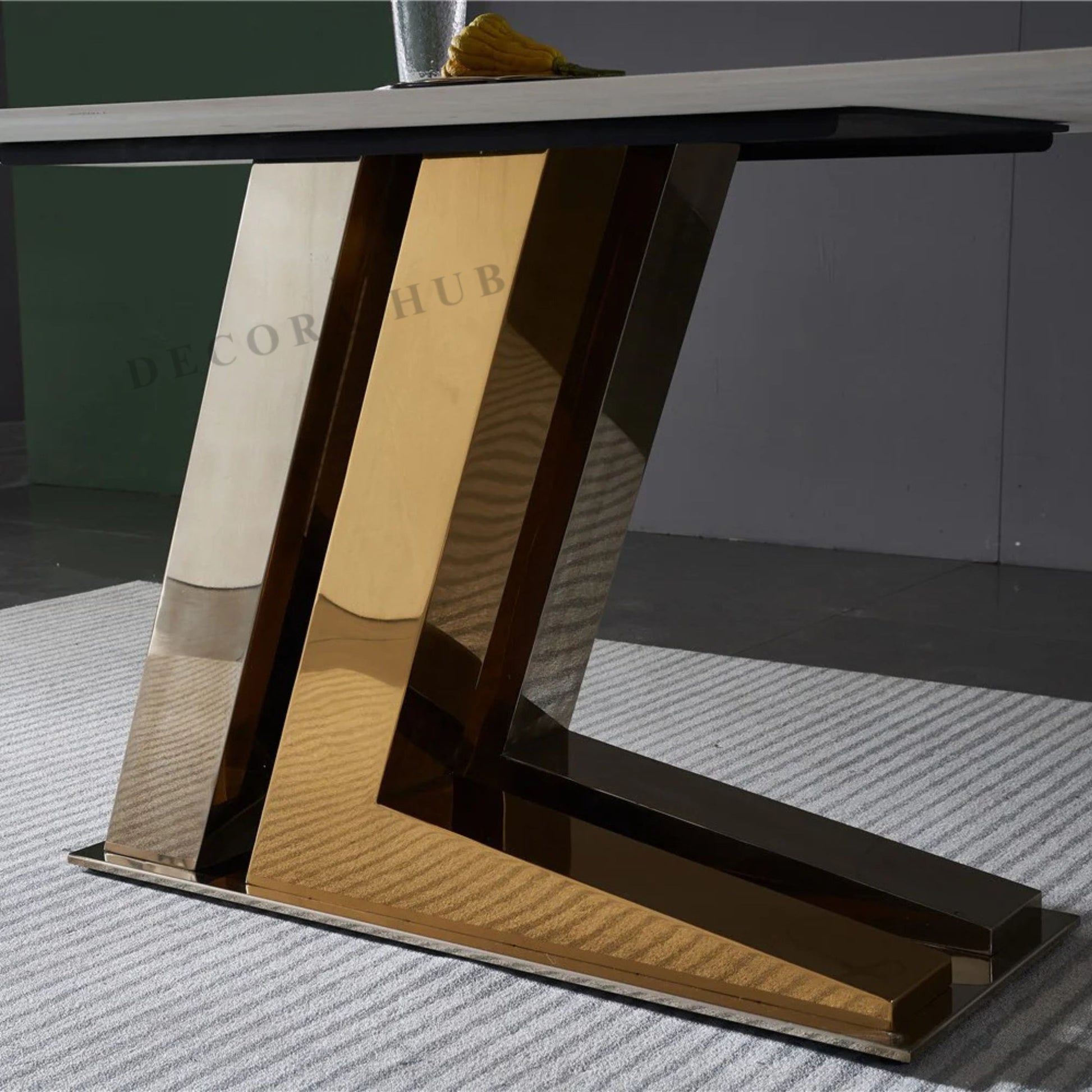 rectangular marble dining table with designer base