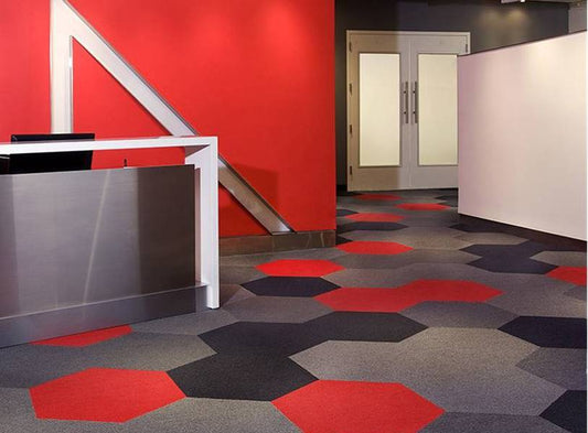 Hexagon Red Tile Carpet