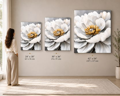 Magnolia Gold & White Flow Textured Wall Art