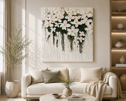Soft Alabaster Floral Wall Art