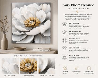 Magnolia Gold & White Flow Textured Wall Art