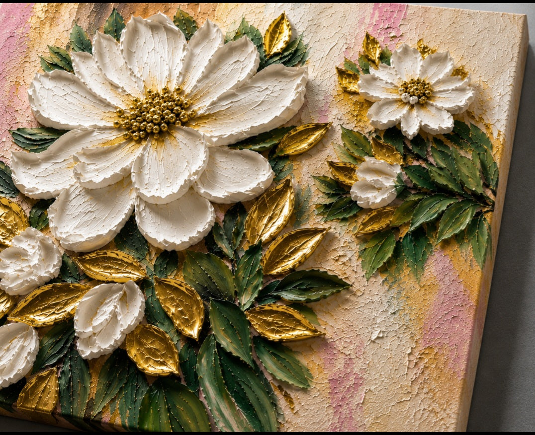 Gilded Garden Relief Textured Wall Art