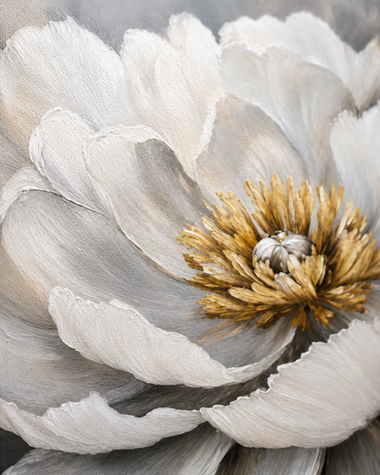 Magnolia Gold & White Flow Textured Wall Art