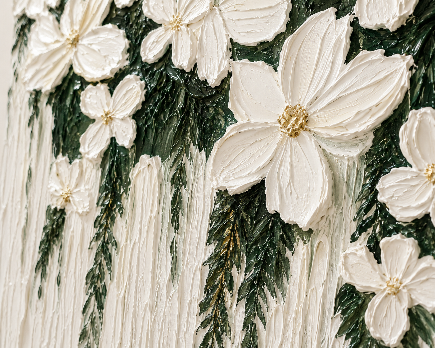 Soft Alabaster Floral Wall Art