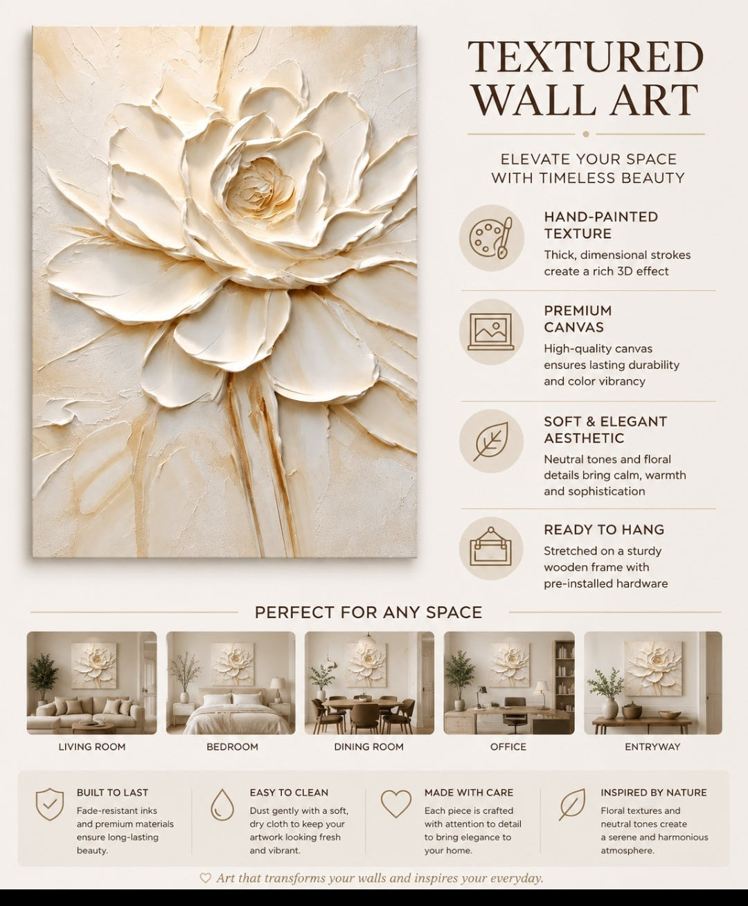 Luma Petal Textured Wall Art