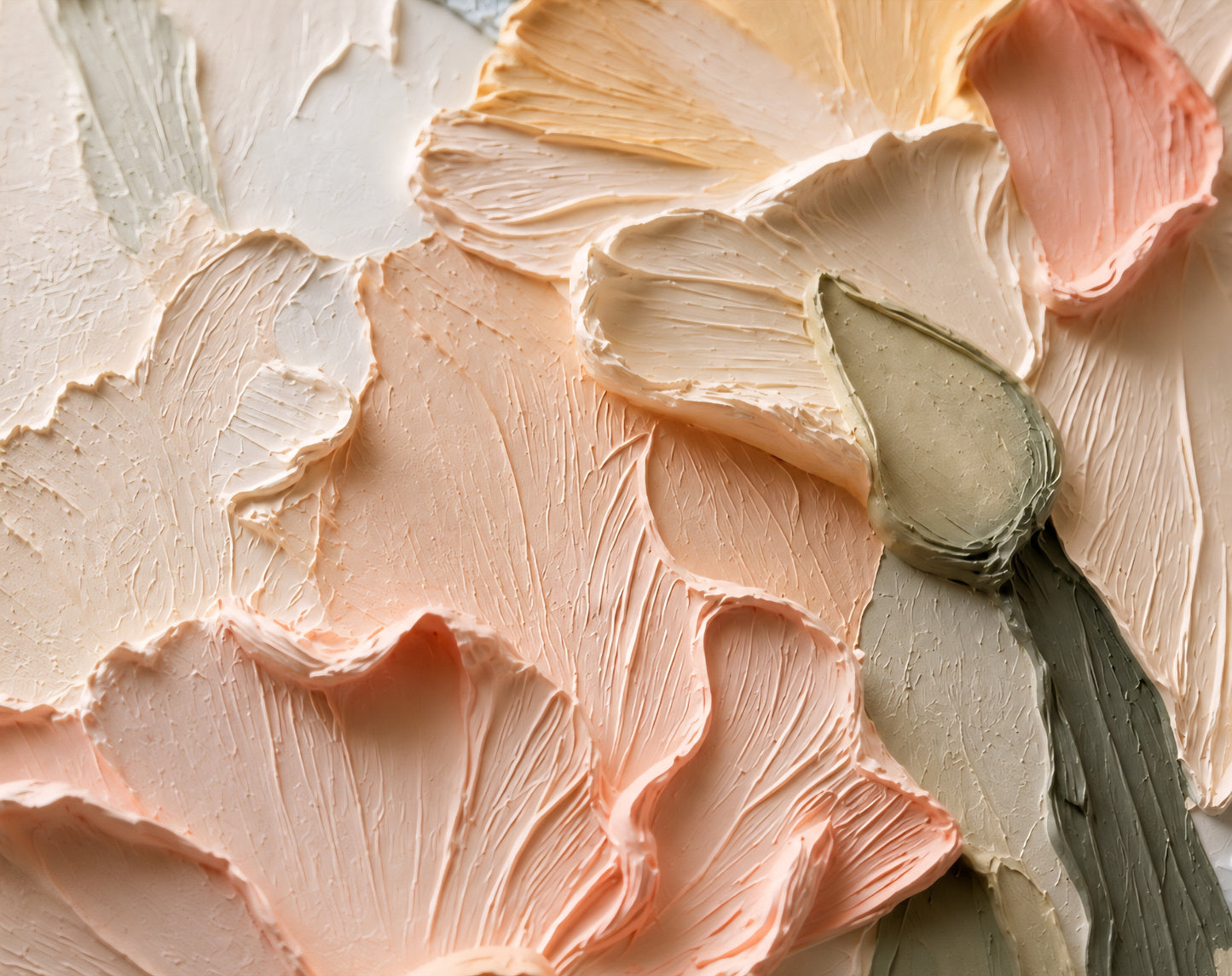 Pastel Bloom Relief Textured Wall Art