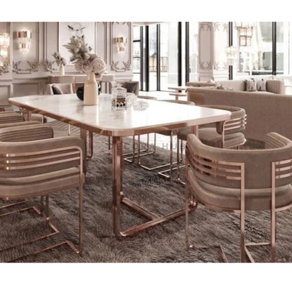 Rose Gold Luxurious Dining Table – another angle