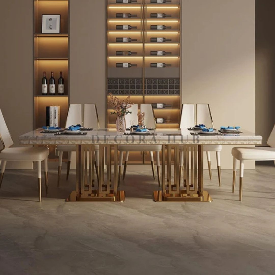 Rowan Luxurious Marble Dining Table – another angle