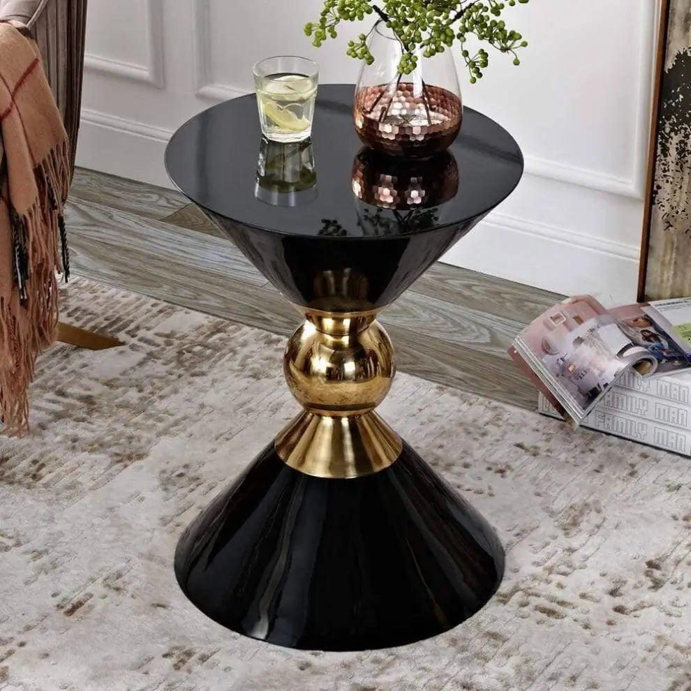 Hour Glass Black Side Table