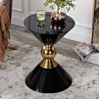 Hour Glass Black And White Side Table