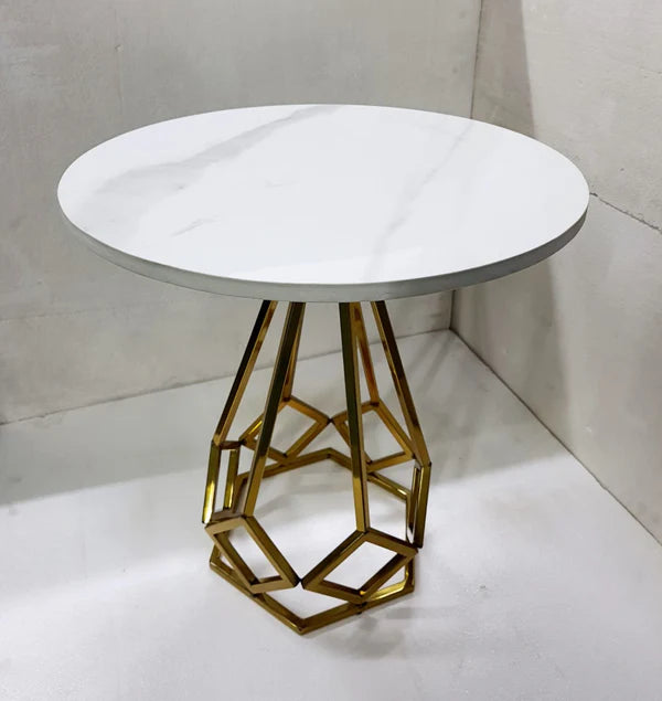 Amazing White & Golden Combination Side Table