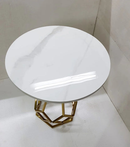 Amazing White & Golden Combination Side Table