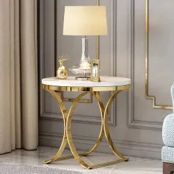 Luxurious Round White Side Tables