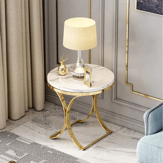 Luxurious Round White Side Tables